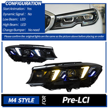 Load image into Gallery viewer, Snake Eyes Style Headlights for BMW 3 Series G20 G21 (2019 - Present) Assembly Upgrade, Amber DRL