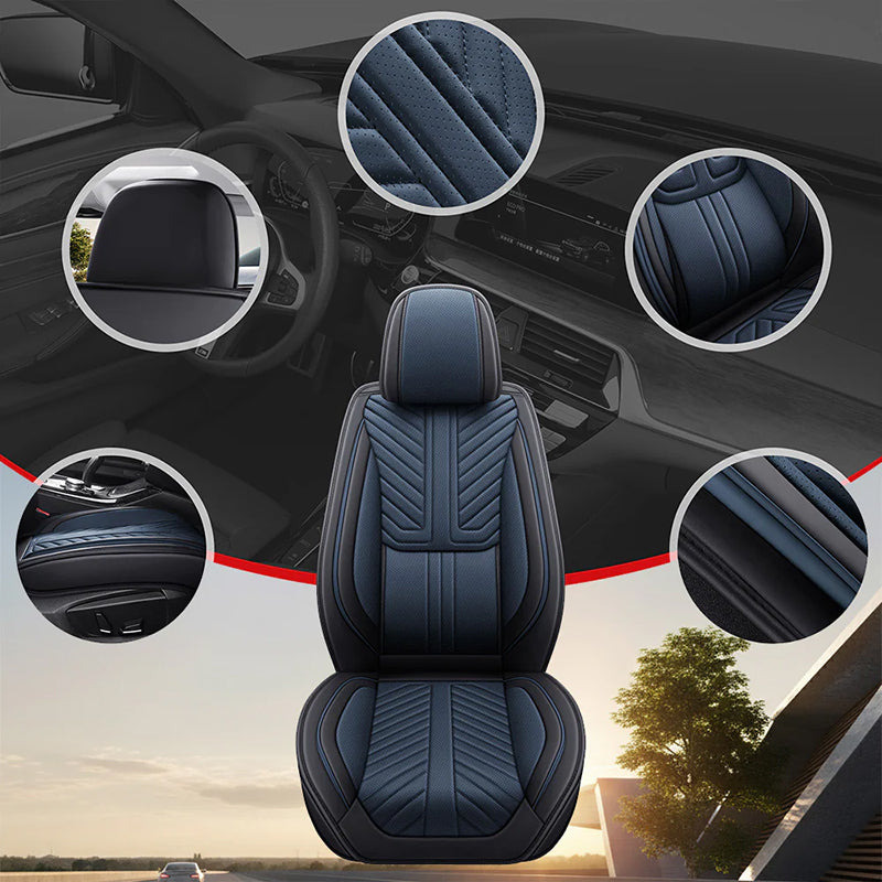 AmanCarport Car Seat Covers Faux Leather 5-Piece Set - Universal Fit for SUV, Truck, Sedan & Most Vehicles