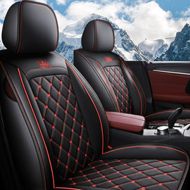 Luxury Car Seat Covers – Premium Faux Leather, Waterproof Full Set for 5-Seat Cars, SUVs & Trucks