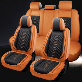 Universal Fit 5-Seat Car Seat Covers – Breathable Faux Leather Full Set for Cars, SUVs & Trucks