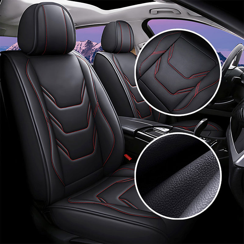 Universal Fit Car Seat Covers Full Set – Waterproof Scratch-Resistant Faux Leather for Cars & Pickups
