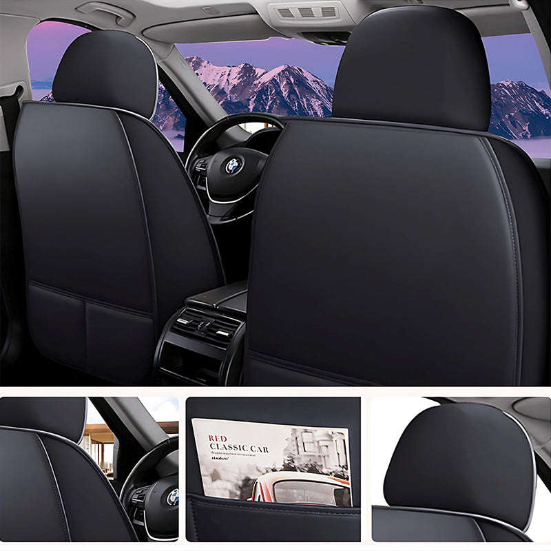 Universal Fit Car Seat Covers Full Set – Waterproof Scratch-Resistant Faux Leather for Cars & Pickups