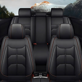 Luxury Faux Leather Car Seat Covers – 5-Seat Universal Fit, Waterproof & Wear-Resistant Full Set