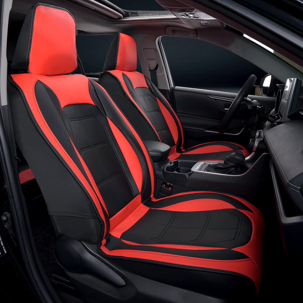 Amancarport® Universal Waterproof Faux Leather Car Seat Covers – 5-Piece Full Set for Cars, SUVs & Trucks