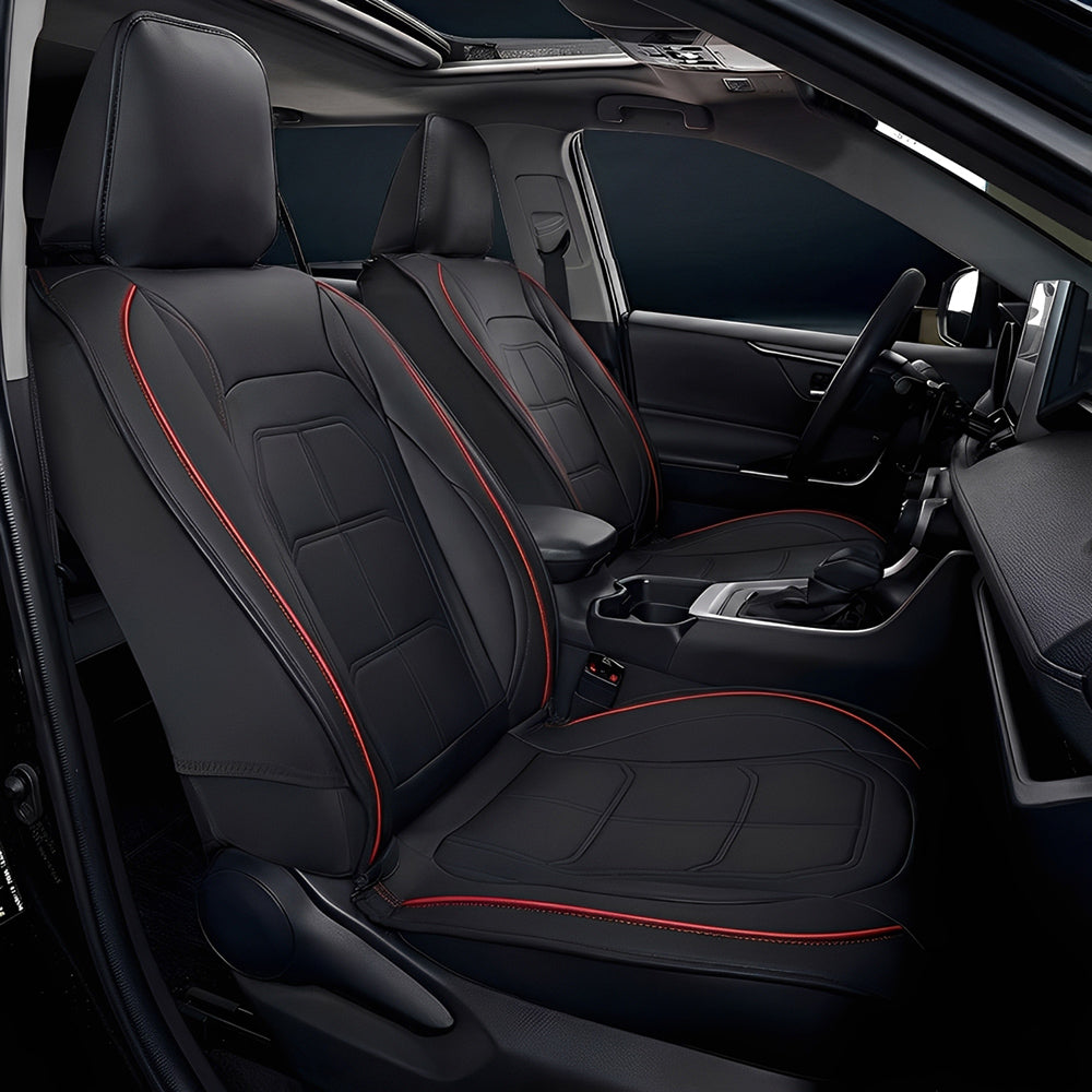 Amancarport® Universal Waterproof Faux Leather Car Seat Covers – 5-Piece Full Set for Cars, SUVs & Trucks