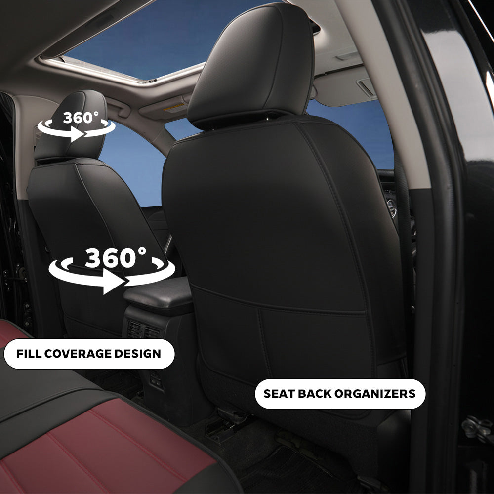 Amancarport® Universal Faux Leather Car Seat Covers – 5-Piece Waterproof Seat Protector for Most Vehicles