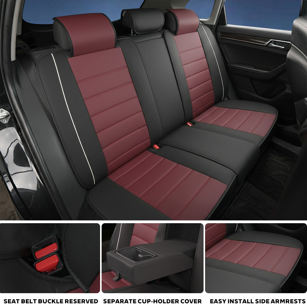 Amancarport® Universal Faux Leather Car Seat Covers – 5-Piece Waterproof Seat Protector for Most Vehicles