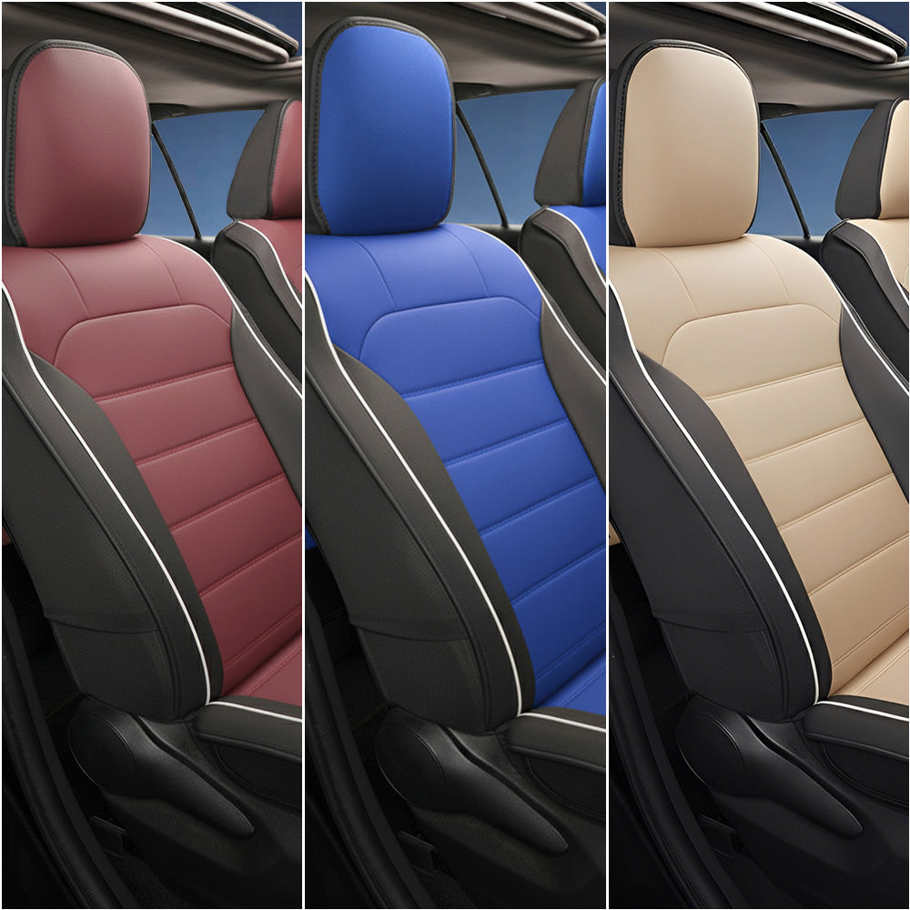 Amancarport® Universal Faux Leather Car Seat Covers – 5-Piece Waterproof Seat Protector for Most Vehicles