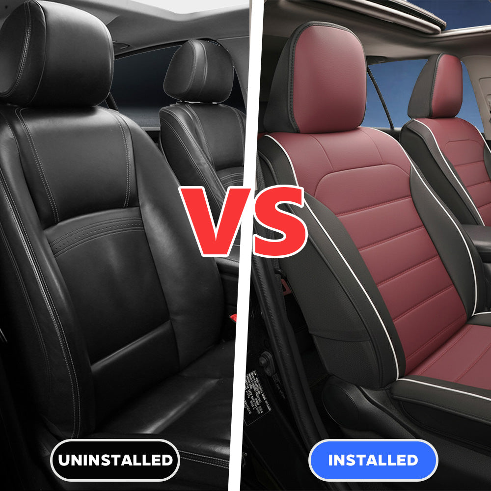 Amancarport® Universal Faux Leather Car Seat Covers – 5-Piece Waterproof Seat Protector for Most Vehicles