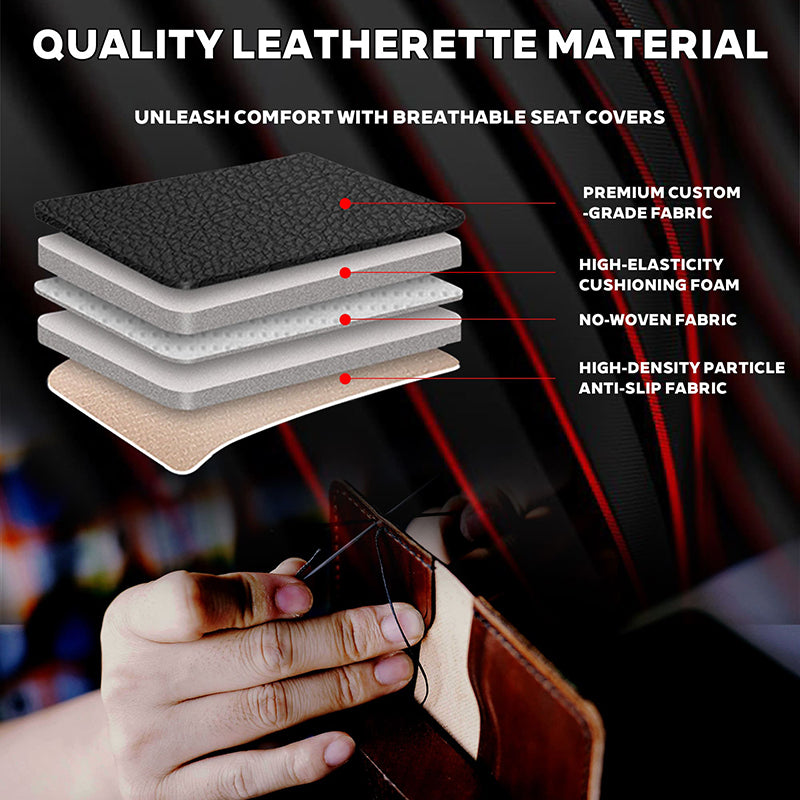 Amancarport® Universal Waterproof Faux Leather Car Seat Covers – 5-Piece Full Set for Cars, SUVs & Trucks