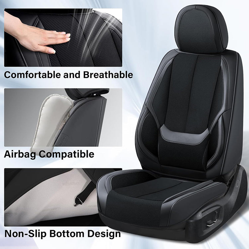 Amancarport Universal Waterproof Nappa Leather Car Seat Covers Fit Most Sedans SUVs and Trucks
