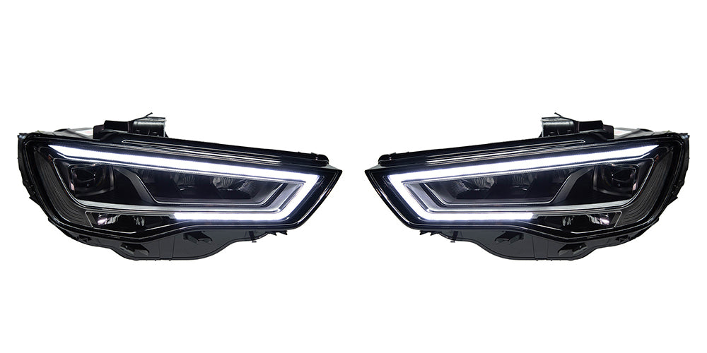 LED Matrix Headlights for Audi A3 2013-2020 – DRL, Projector Lens, Full Upgrade Kit
