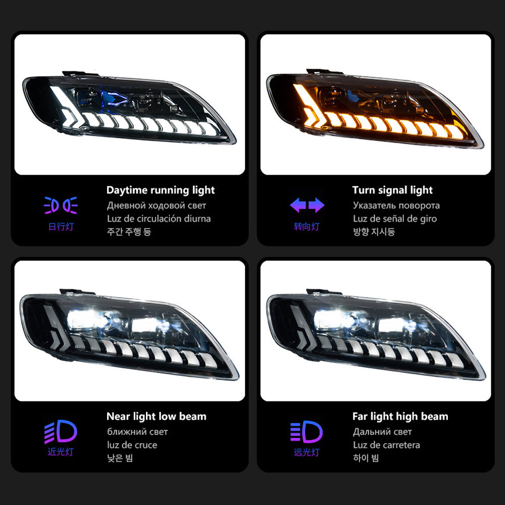 Laser Style Headlights for Audi Q7 4L 2006-2015 Assembly Upgrade
