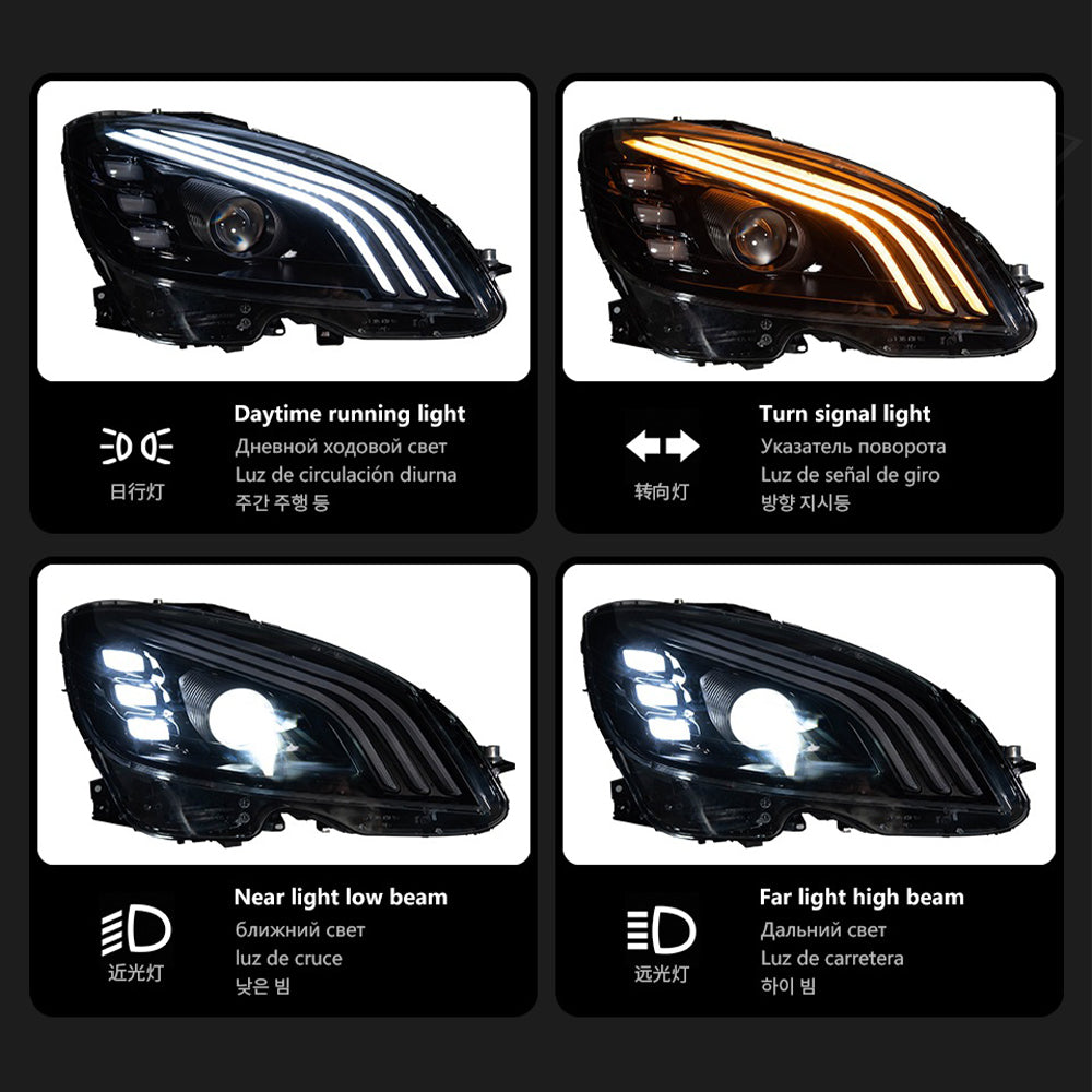 Mercedes-Benz C-Class W204 2007-2014 C250 / C300 / C350 / C63 AMG LED Headlights Assembly Upgrade