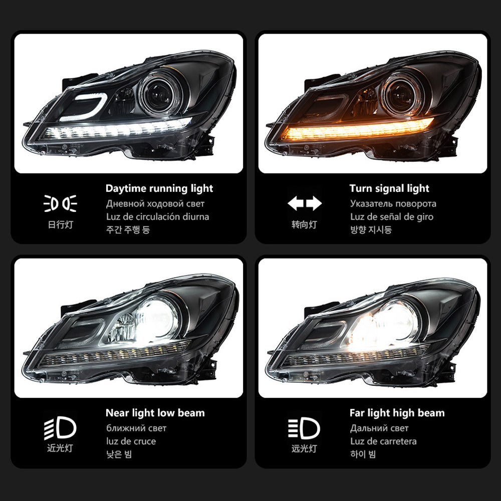 For Mercedes-Benz C-Class W204 2011-2014 C250 / C300 / C350 / C63 AMG LED Headlights Assembly Upgrade