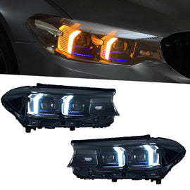BMW 5 Series G30 2018-2020 Snake Eyes Style LED Lens Headlights Assembly Upgrade