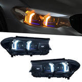 BMW 5 Series G30 2018-2020 Snake Eyes Style LED Lens Headlights Assembly Upgrade
