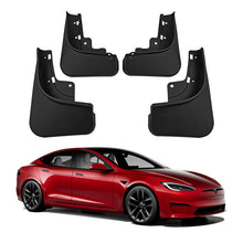 Load image into Gallery viewer, Mud Flaps for Tesla Model S 2022–2025 No-Drill Custom Fit Front &amp; Rear Splash Guards (4PCS)