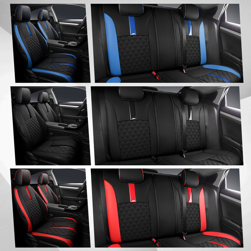 Custom For Honda Civic (2016-2025) Luxury Leather Car Seat Cover Full Set