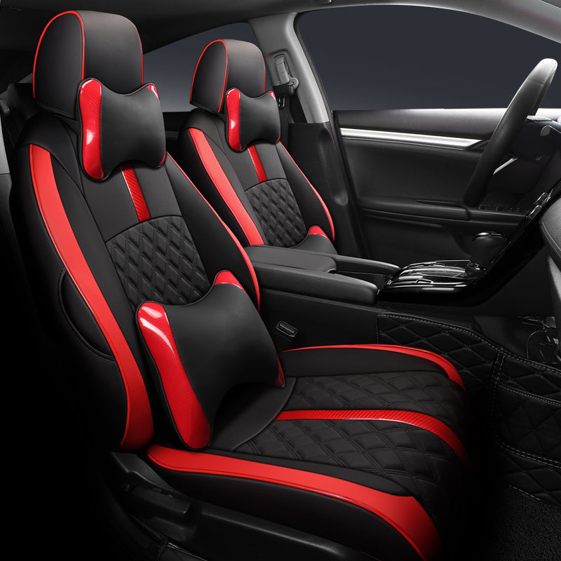 Custom For Honda Civic (2016-2025) Luxury Leather Car Seat Cover Full Set