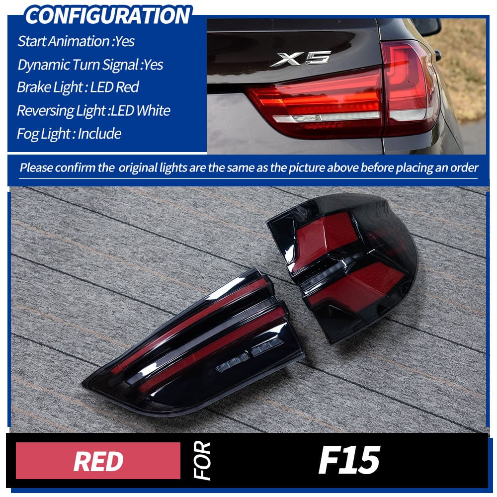 BMW X5 F15 Tail Lights with Sequential Turn Signals (2014-2018)