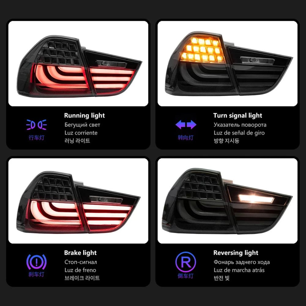 BMW 3 Series E90 Tail Lights with Sequential Turn Signals (2005–2012)