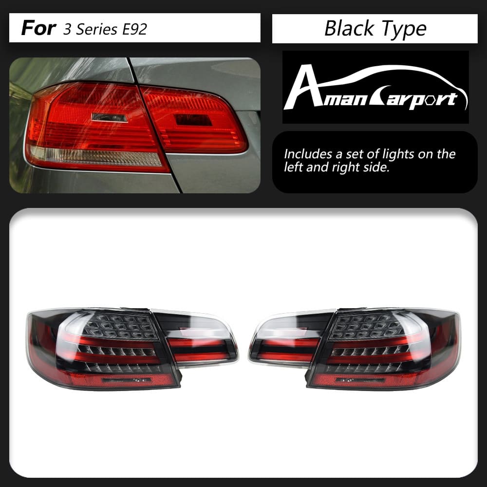 BMW 3 Series E92 M3 325i 330i Tail Lights with Sequential Turn Signals (2006–2012)