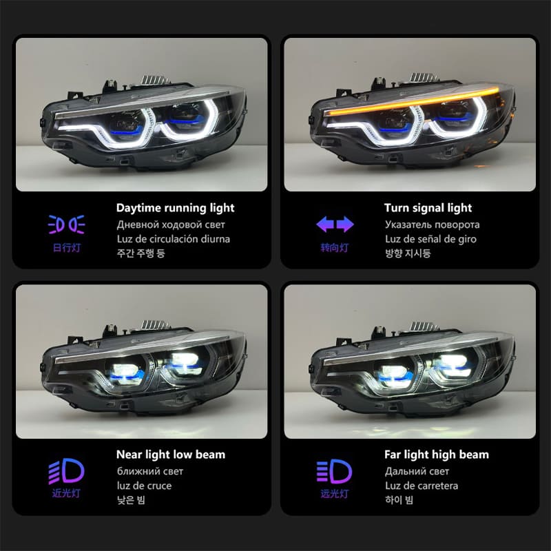 GTS Style Laser Lens LED Headlights for BMW 4-Series 2013-2020 F32/ F36/ F80/ F82/ M3/ M4