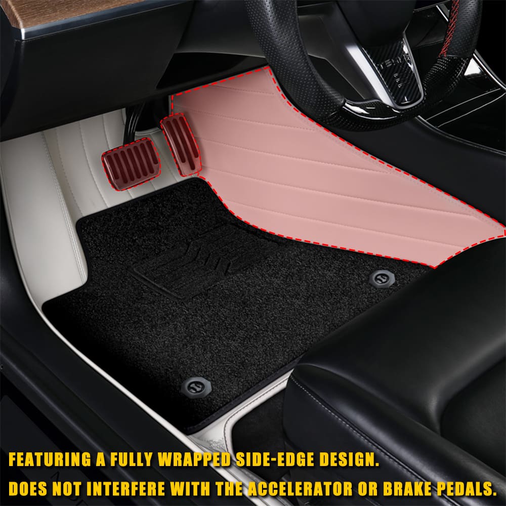 Tesla Model 3/Y/Highland/Juniper All-Weather Leather Floor Mats Interior Liners