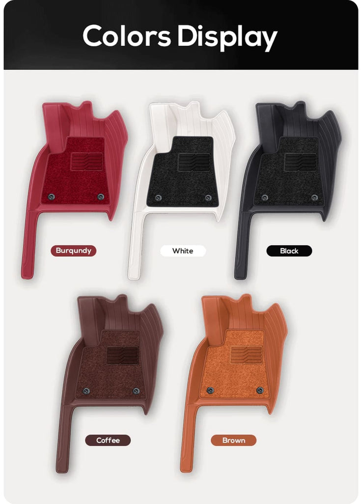 Tesla Model 3/Y/Highland/Juniper All-Weather Leather Floor Mats Interior Liners