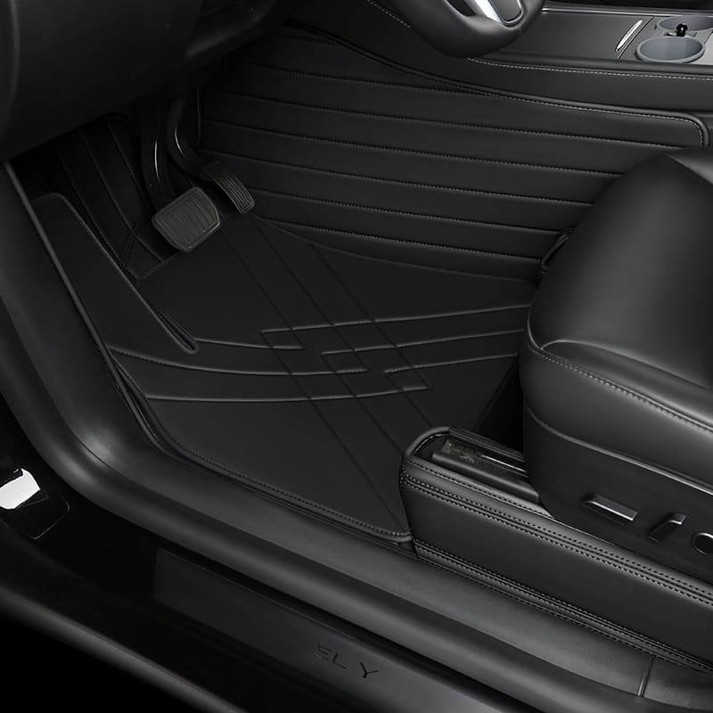Special for Tesla Model 3 and Model Y Leather Floor Mat Fully Surrounded By All-Weather Floor Mat