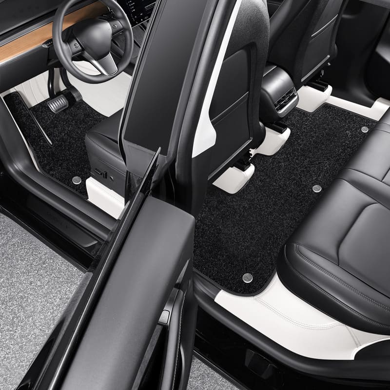 Special for Tesla Model 3 and Model Y Leather Floor Mat Fully Surrounded By All-Weather Floor Mat