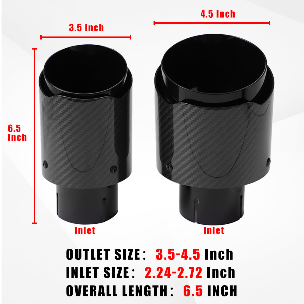 5" Carbon Fiber Exhaust Tip – Universal Fit, 3.5″– 5″ Size Options