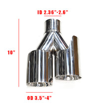 Load image into Gallery viewer, Dual Exhaust Tip Stainless Steel 10 Inch Universal Bolt-On Tailpipe