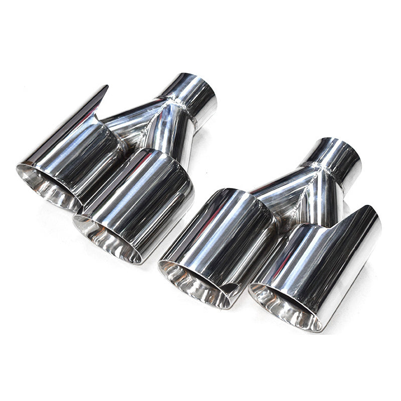 Dual Exhaust Tip Stainless Steel 10 Inch Universal Bolt-On Tailpipe
