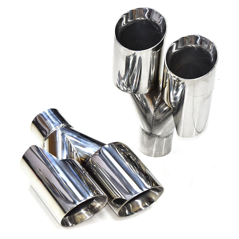 Dual Exhaust Tip Stainless Steel 10 Inch Universal Bolt-On Tailpipe