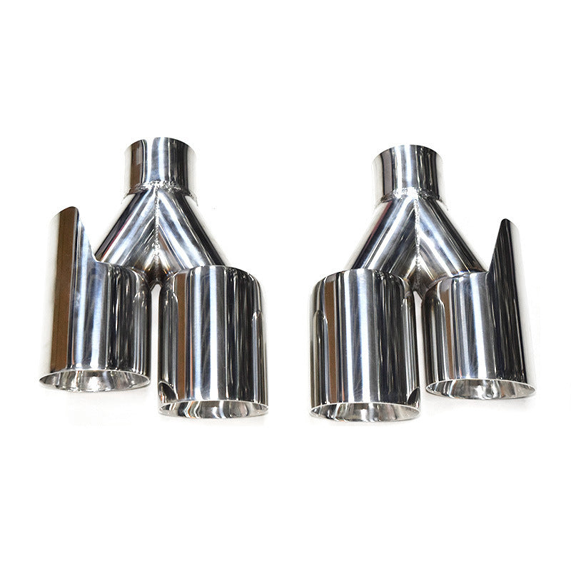 Dual Exhaust Tip Stainless Steel 10 Inch Universal Bolt-On Tailpipe