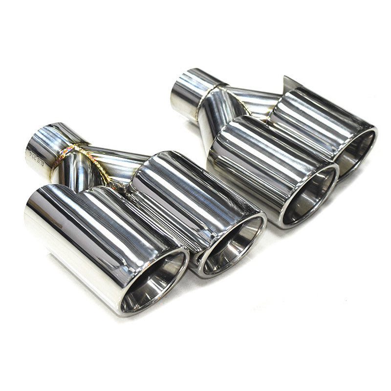 Dual Exhaust Tip Stainless Steel 10 Inch Universal Bolt-On Tailpipe