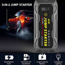Load image into Gallery viewer, 1500A UltraSafe Jump Starter – 12V Lithium Battery Booster for Gas &amp; Diesel Vehicles with Power Bank &amp; LED Flashlight