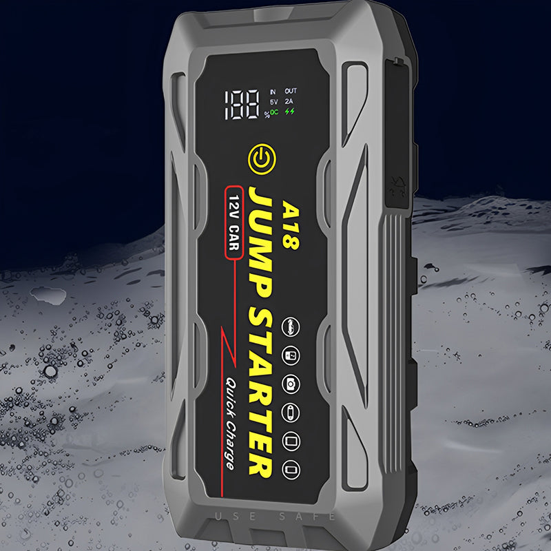 1500A UltraSafe Jump Starter – 12V Lithium Battery Booster for Gas & Diesel Vehicles with Power Bank & LED Flashlight