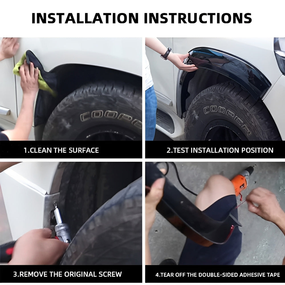 Fender Flares 4PCS Front & Rear Wheel Arch for 2007–2026 Toyota Tundra – Pocket-Riveted Matte Black