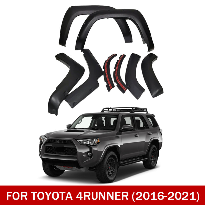 Front & Rear Fender Flares Kit for 2016–2021 Toyota 4Runner (Excludes Limited) – 8-Piece Set