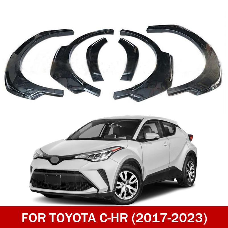 Front & Rear Fender Flares Kit for 2017–2023 Toyota C-HR – 6-Piece Glossy Black