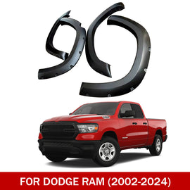Fender Flares for 2002–2024 Dodge Ram 1500 – Matte Black, 4-Piece Wheel Arch Protector