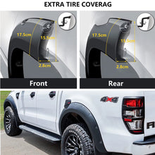 Load image into Gallery viewer, Matte Black LED Fender Flares for 2015–2025 Ford Ranger T7/T8/T9 – Front &amp; Rear Wheel Arch Kit