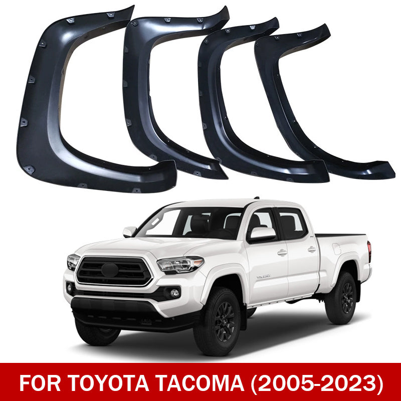 Fender Flares for 2005–2023 Toyota Tacoma – Pocket-Riveted Matte Black