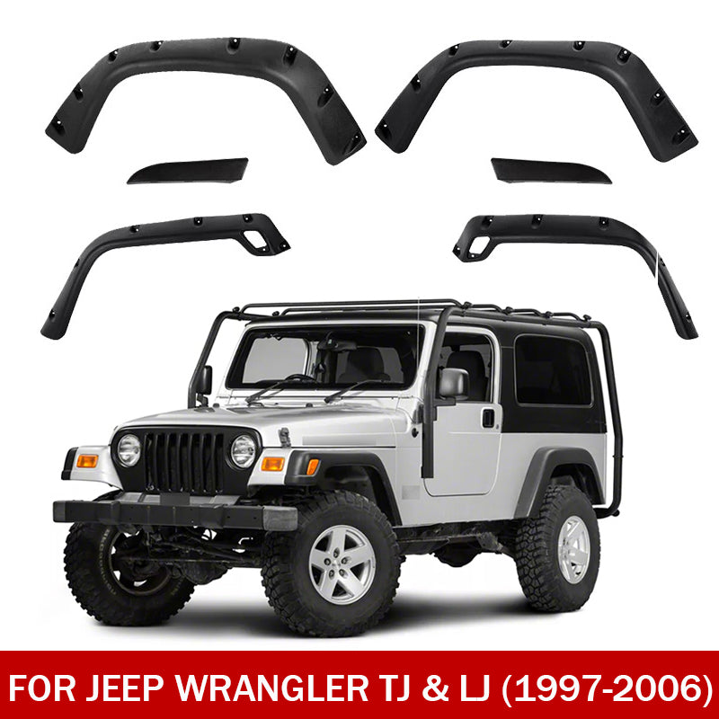 Fender Flares for 1997–2006 Jeep Wrangler TJ & LJ – Front & Rear, 4-Piece Set