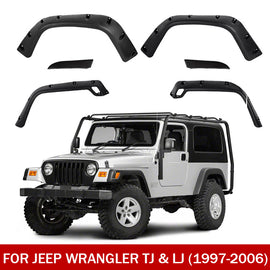 Fender Flares for 1997–2006 Jeep Wrangler TJ & LJ – Front & Rear, 4-Piece Set