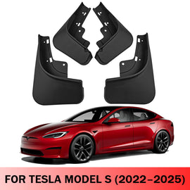 Mud Flaps for Tesla Model S 2022–2025 No-Drill Custom Fit Front & Rear Splash Guards (4PCS)