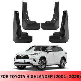 Mud Flaps for Toyota Highlander 2001–2026 No-Drill Front & Rear Custom Fit All-Weather Splash Guards
